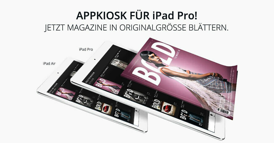 APP Kiosk mit einem APP Update für das neue iPad Pro von Apple
