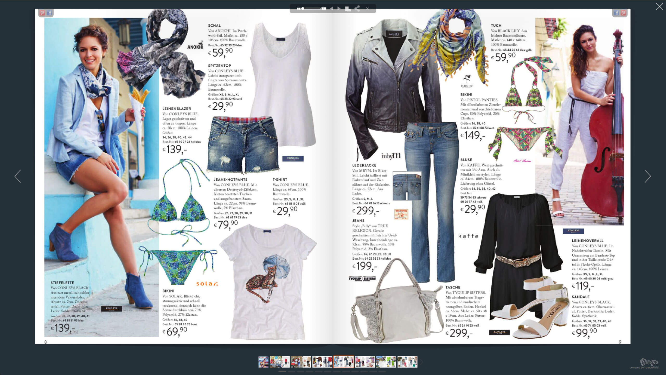 Online Magazin anhand eines Mode Magazin Beispiels, welches auf YumpuPublishing erstellt wurde
